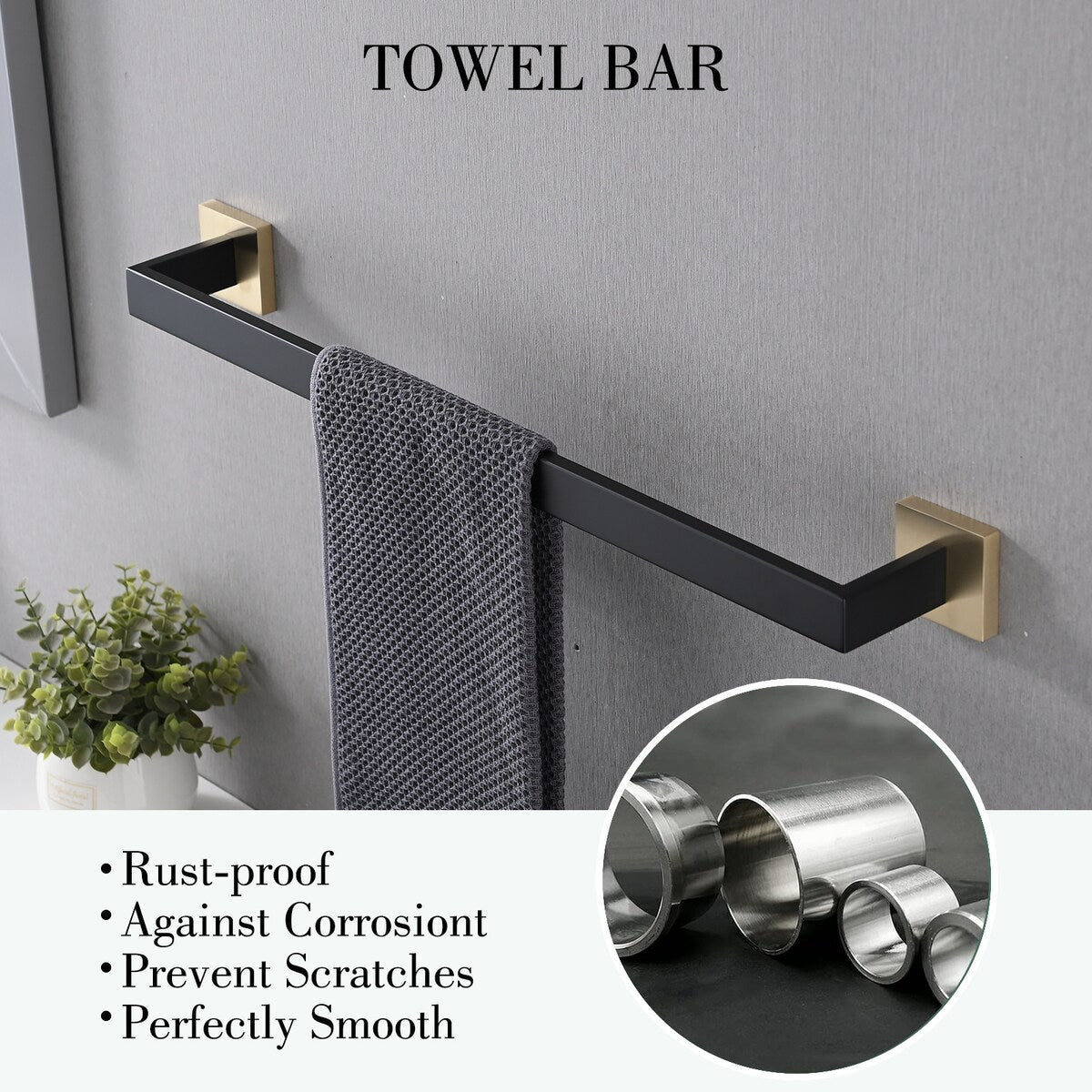 Ensemble de 5 accessoires de salle de bain Bathlet en acier inoxydable