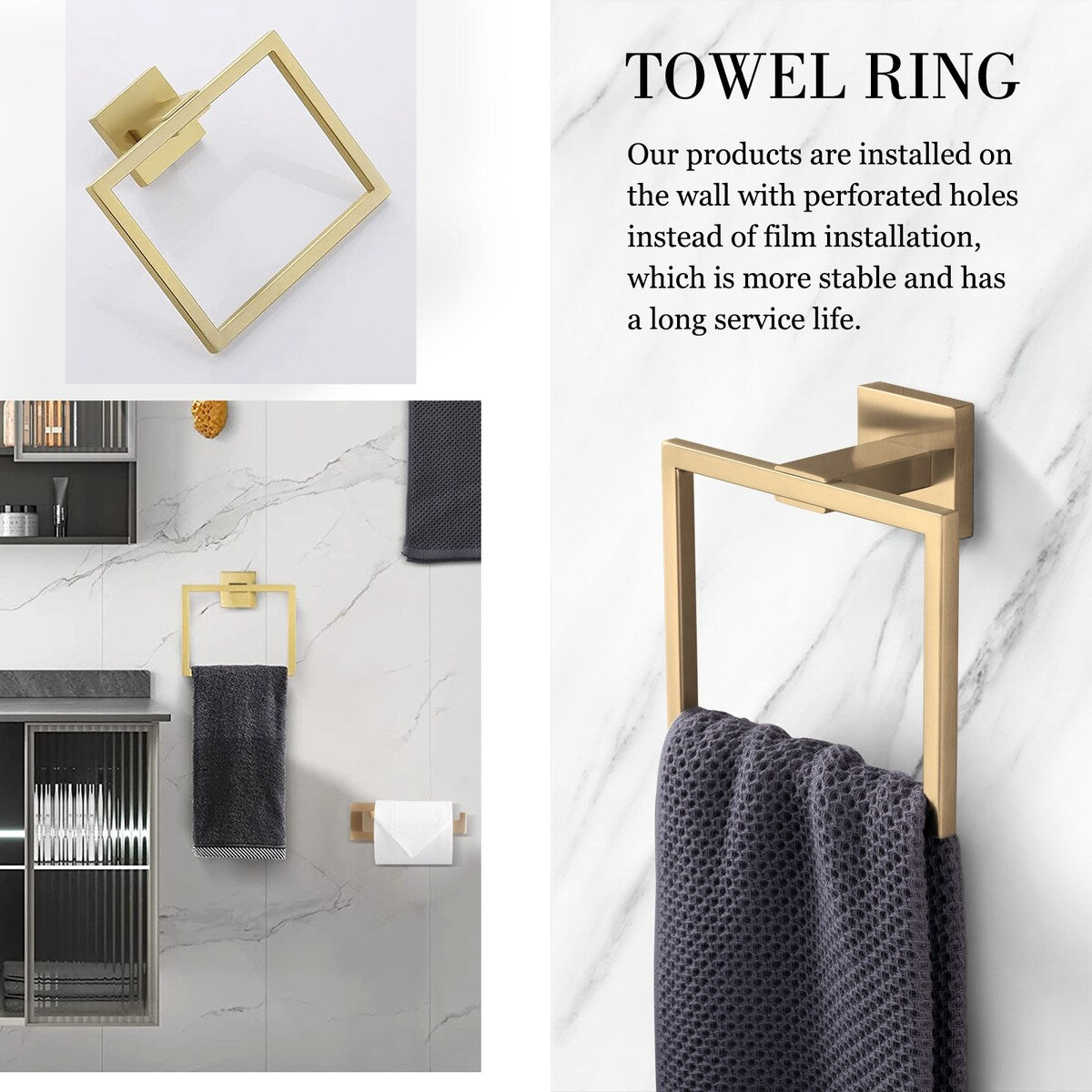 Ensemble de 5 accessoires de salle de bain Bathlet en acier inoxydable