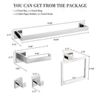 Ensemble de 5 accessoires de salle de bain Bathlet en acier inoxydable