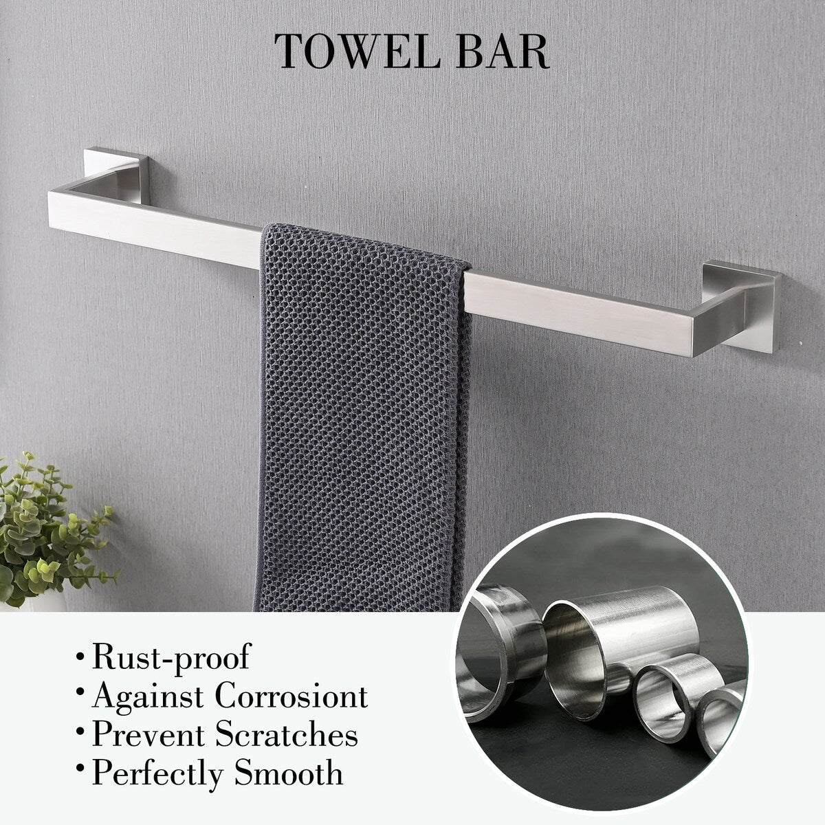 Ensemble de 5 accessoires de salle de bain Bathlet en acier inoxydable