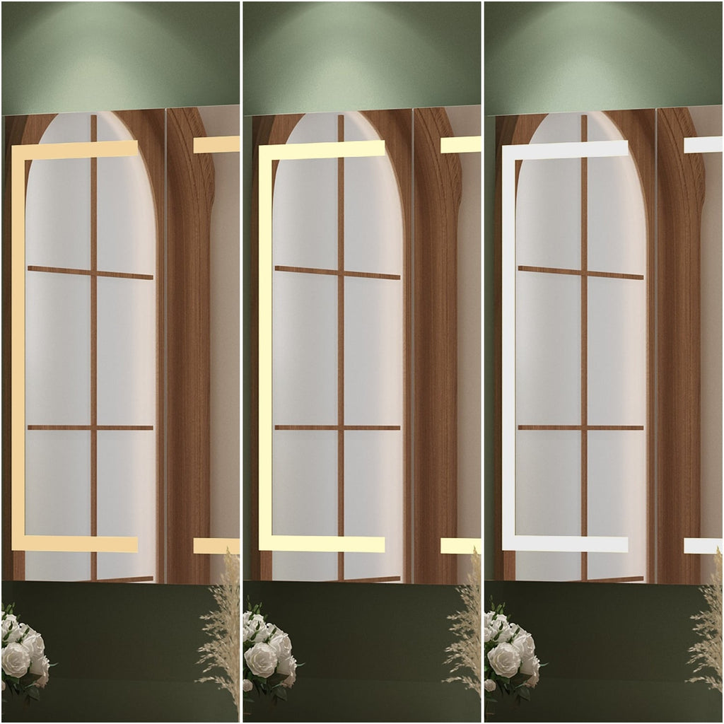 Armoire à pharmacie de salle de bain avec miroir LED antibuée 6 000 K, armoire murale blanche