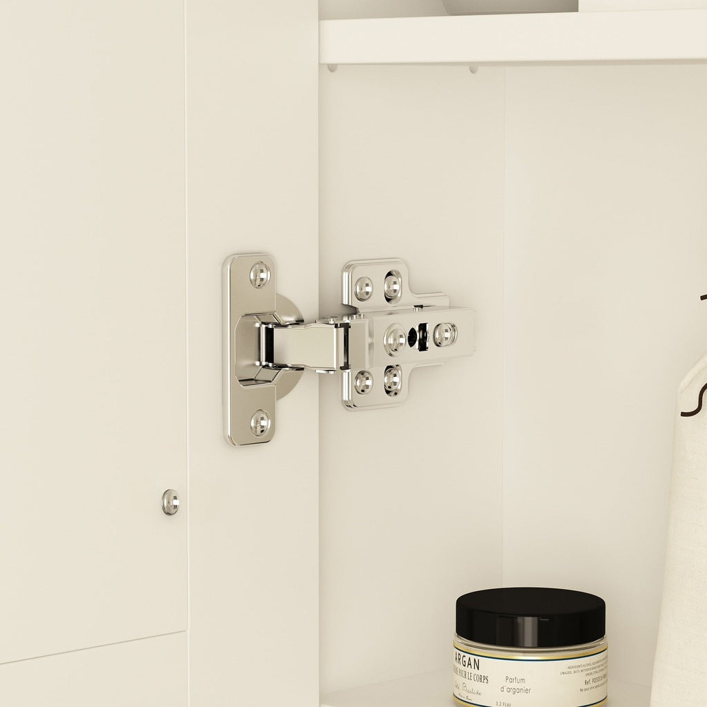 Armoire à pharmacie de salle de bain avec miroir LED antibuée 6 000 K, armoire murale blanche