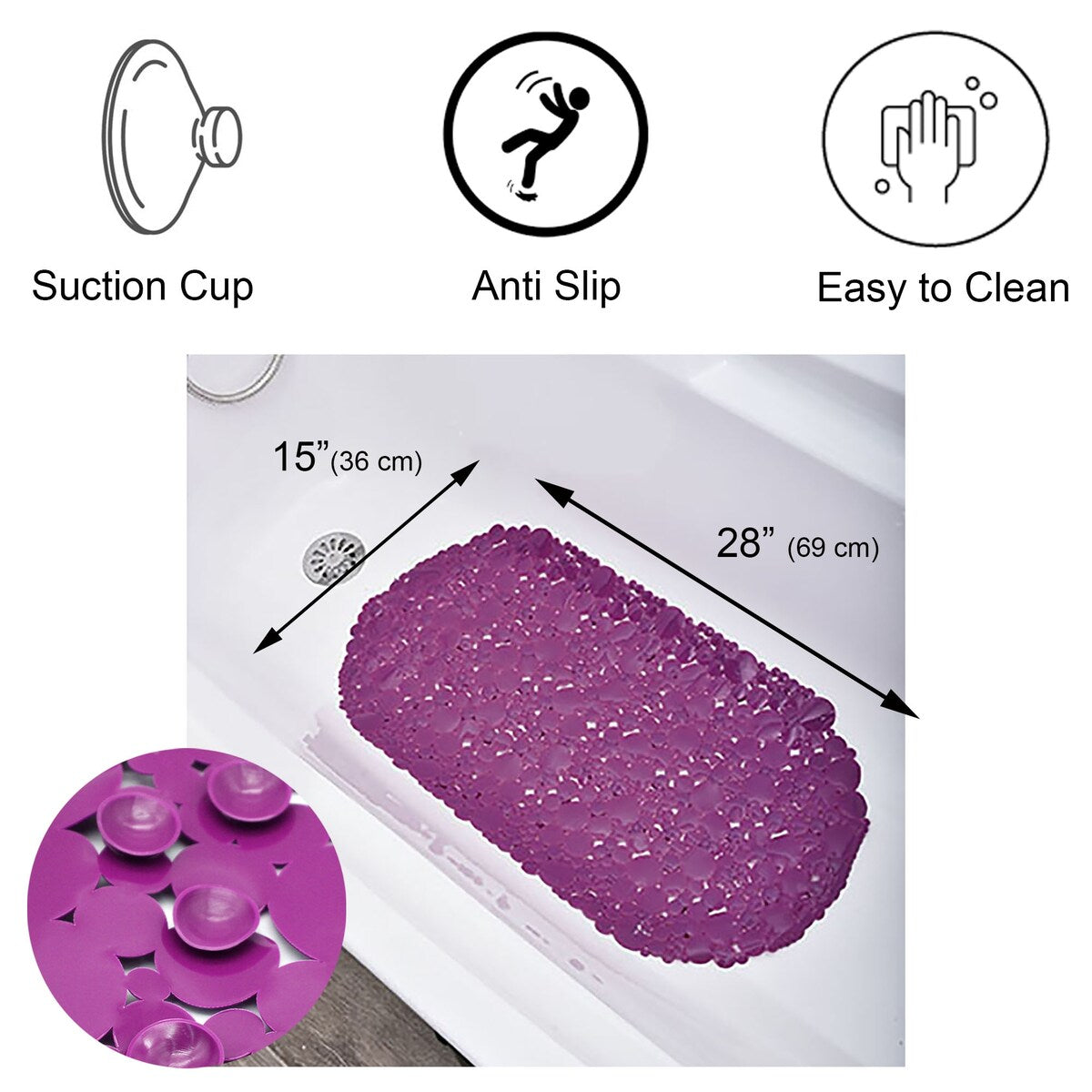 Tapis de bain ovale antidérapant Bubbles 28 L x 15 l