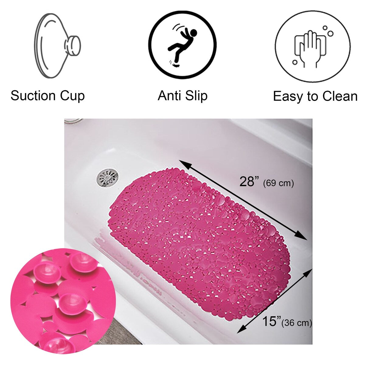 Tapis de bain ovale antidérapant Bubbles 28 L x 15 l