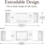 Plateau de baignoire en bambou extensible, support pour livres et tablettes, plateau de baignoire pliable