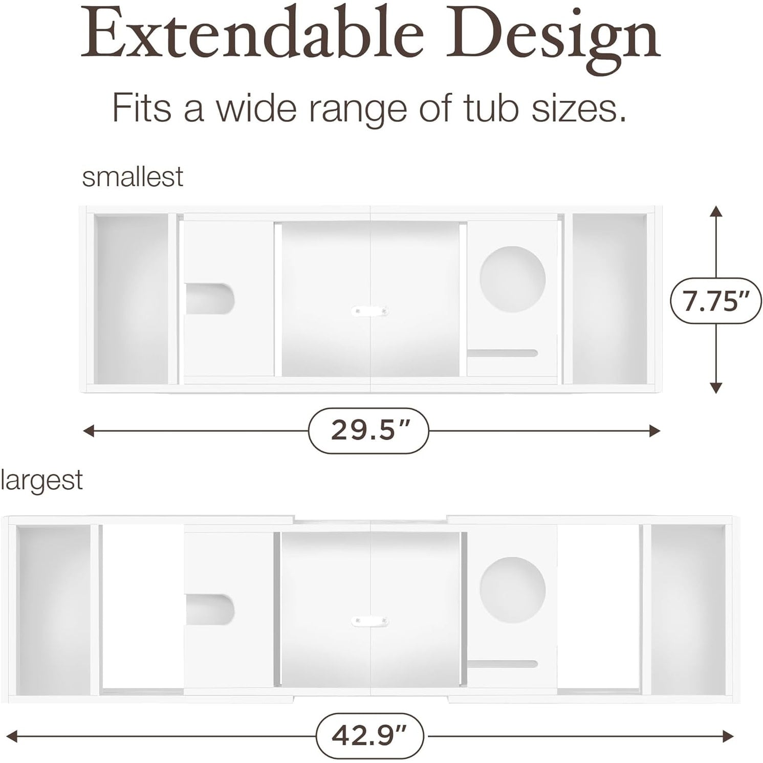 Plateau de baignoire en bambou extensible, support pour livres et tablettes, plateau de baignoire pliable