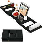 Plateau de baignoire en bambou extensible, support pour livres et tablettes, plateau de baignoire pliable