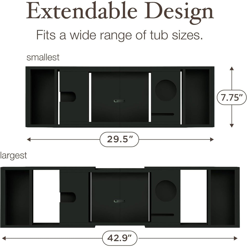 Plateau de baignoire en bambou extensible, support pour livres et tablettes, plateau de baignoire pliable