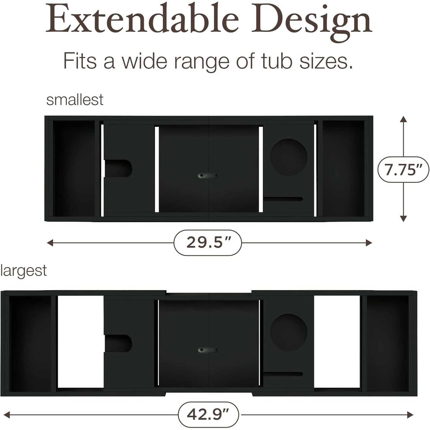 Plateau de baignoire en bambou extensible, support pour livres et tablettes, plateau de baignoire pliable