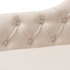 Chaise longue en bois de chêne avec revêtement en tissu Emeline de Baxton Studio