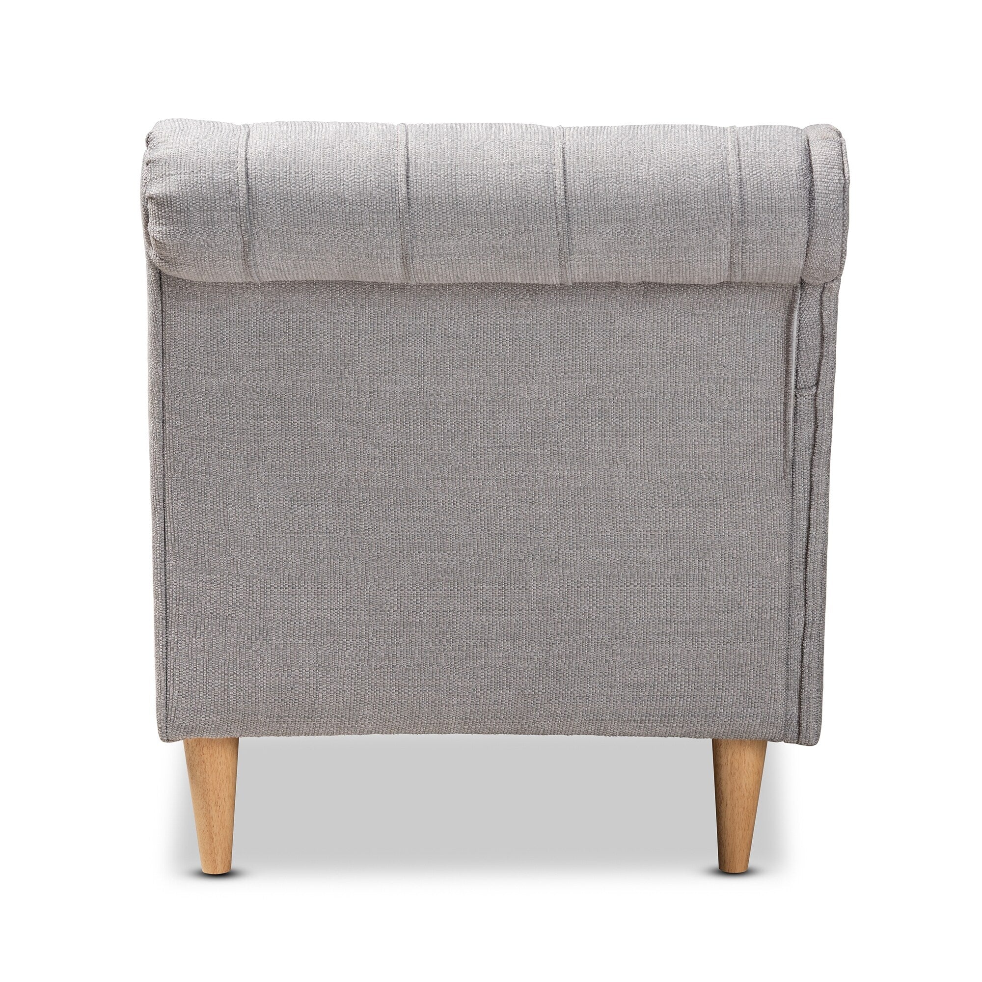 Chaise longue en bois de chêne avec revêtement en tissu Emeline de Baxton Studio