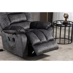 Fauteuil inclinable électrique surdimensionné en chenille gris Beacon avec massage à 8 points et chauffage lombaire