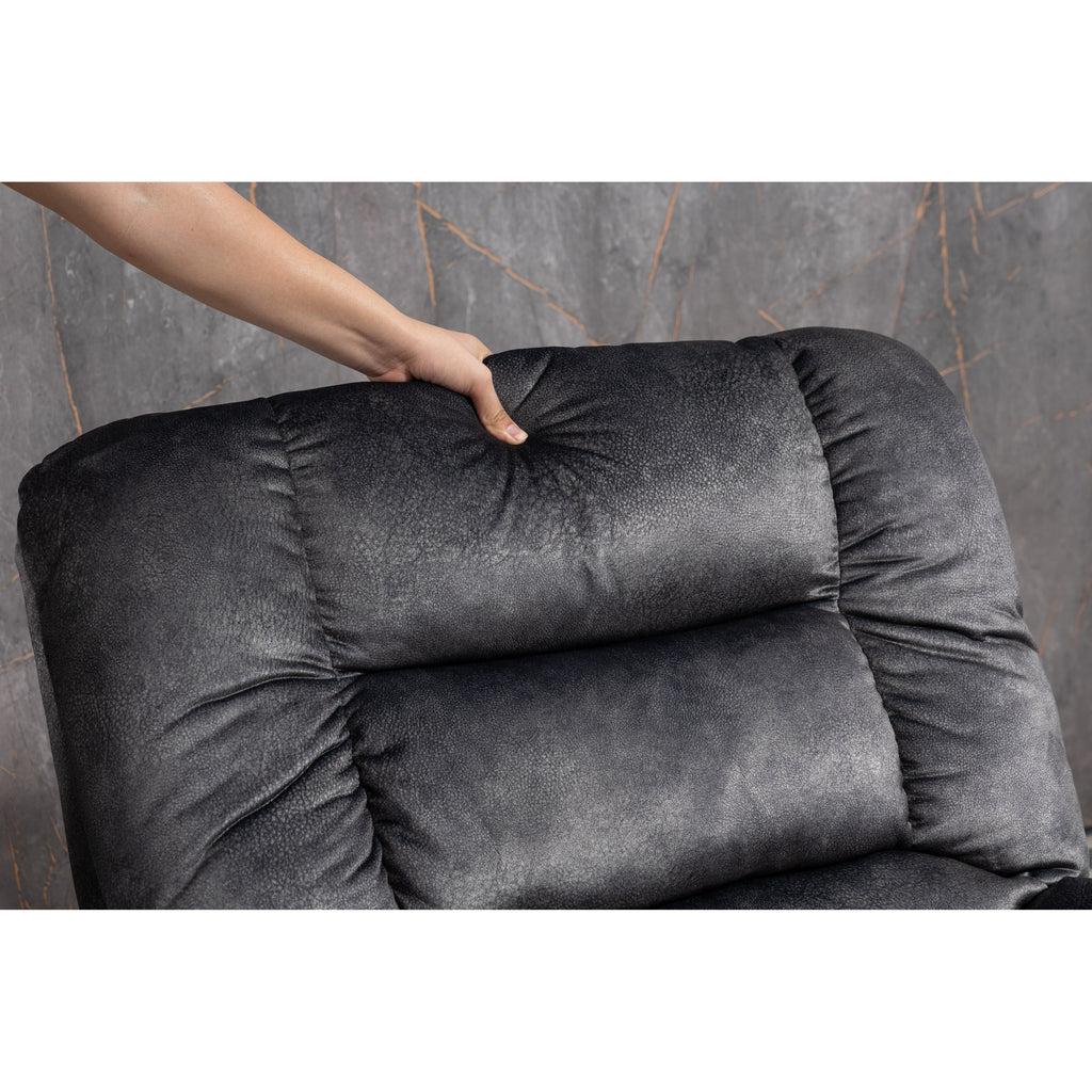 Fauteuil inclinable électrique surdimensionné en chenille gris Beacon avec massage à 8 points et chauffage lombaire