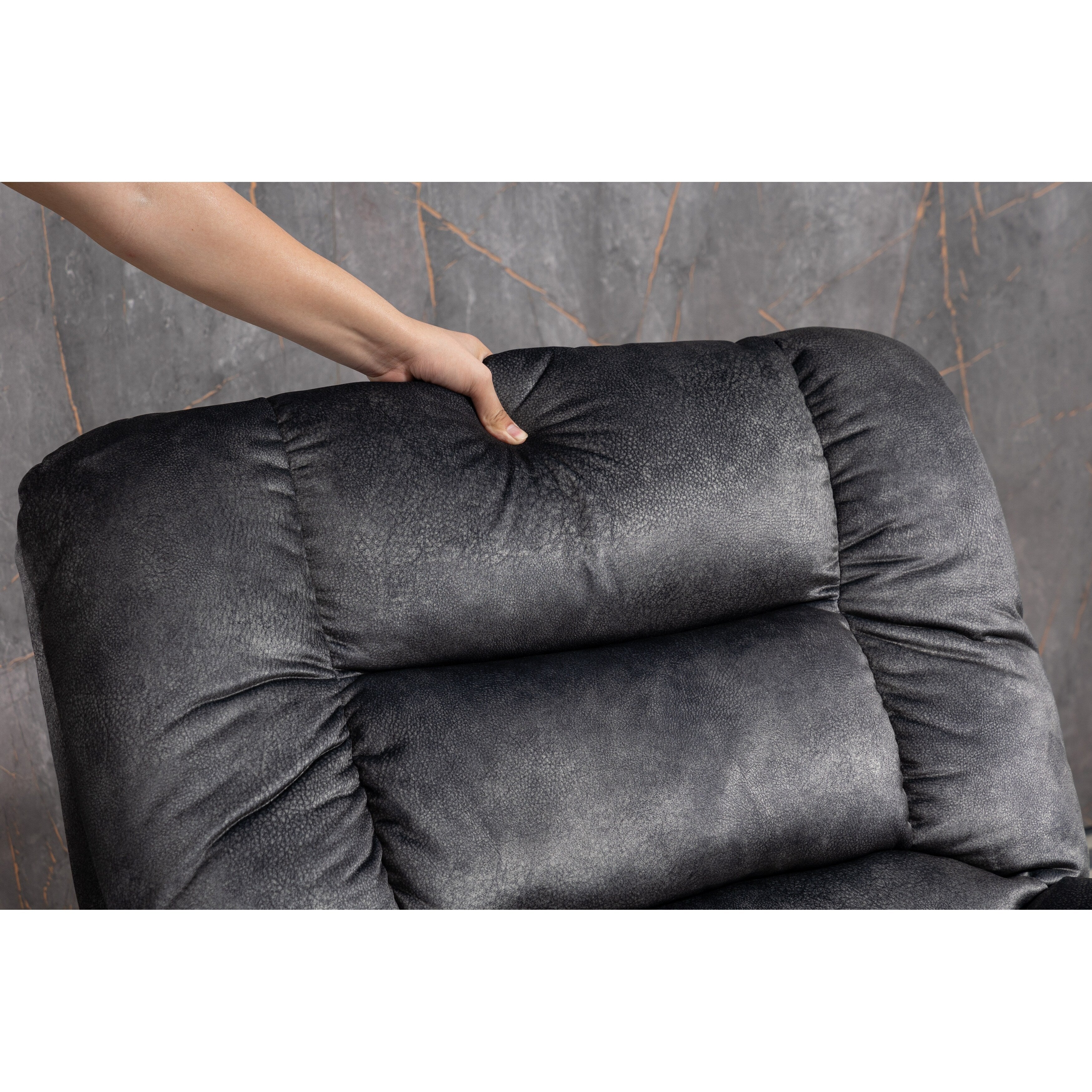 Fauteuil inclinable électrique surdimensionné en chenille gris Beacon avec massage à 8 points et chauffage lombaire