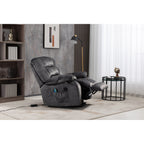 Fauteuil inclinable électrique surdimensionné en chenille gris Beacon avec massage à 8 points et chauffage lombaire