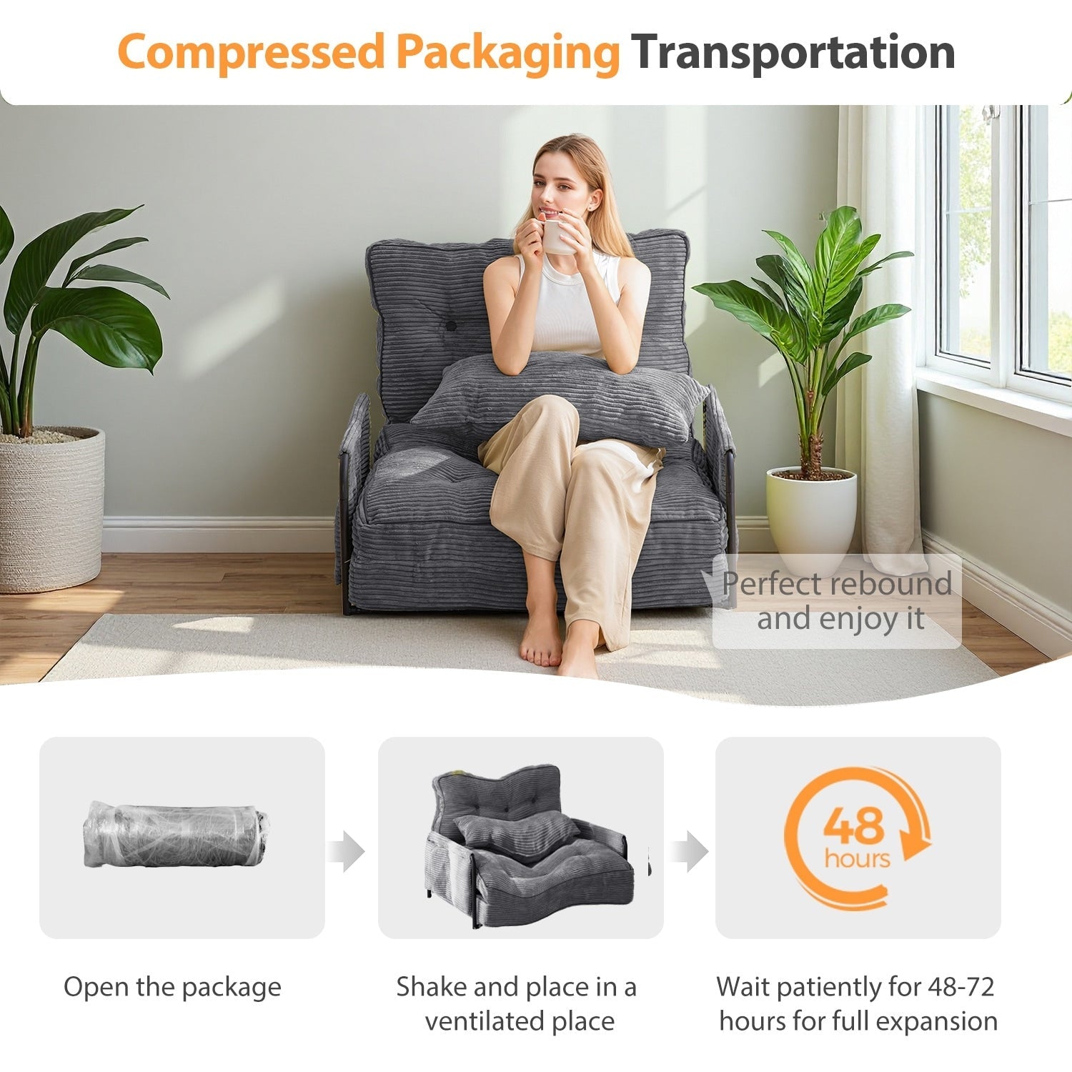 Canapé-lit poire, canapé-lit de sol - 30 x 25,6