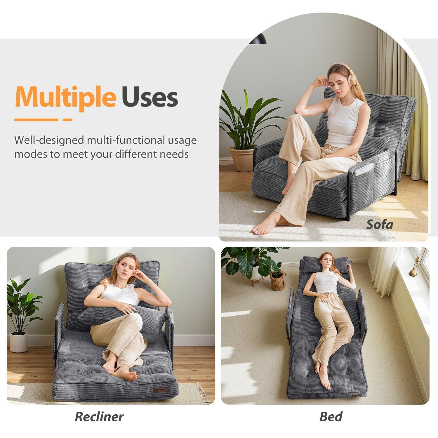 Canapé-lit poire, canapé-lit de sol - 30 x 25,6