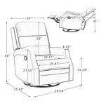 Ensemble de 2 fauteuils inclinables de salon Beatriz avec base en métal