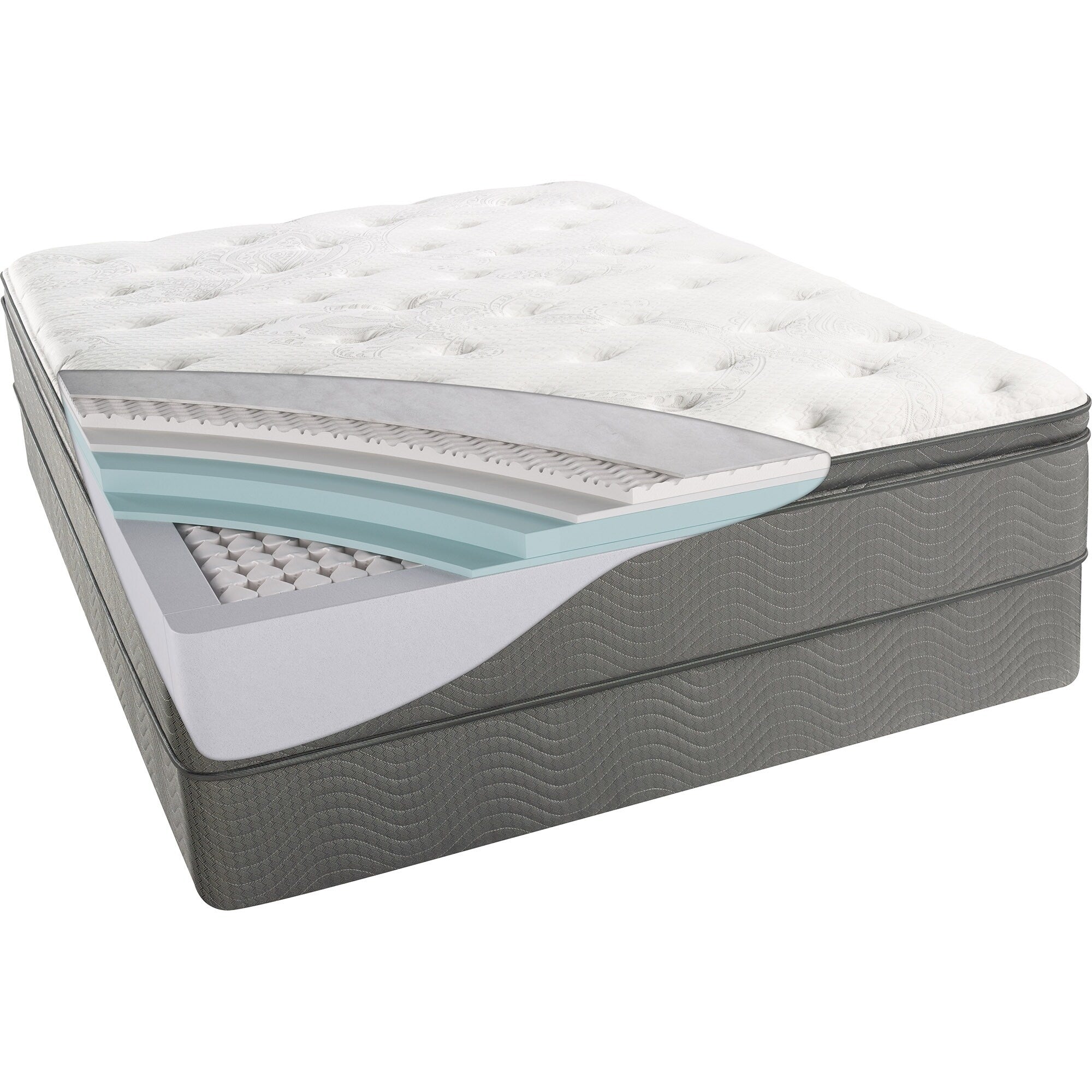 Ensemble matelas BeautySleep Swanson 12 de luxe à plateau-coussin ferme pour lit simple - N/A