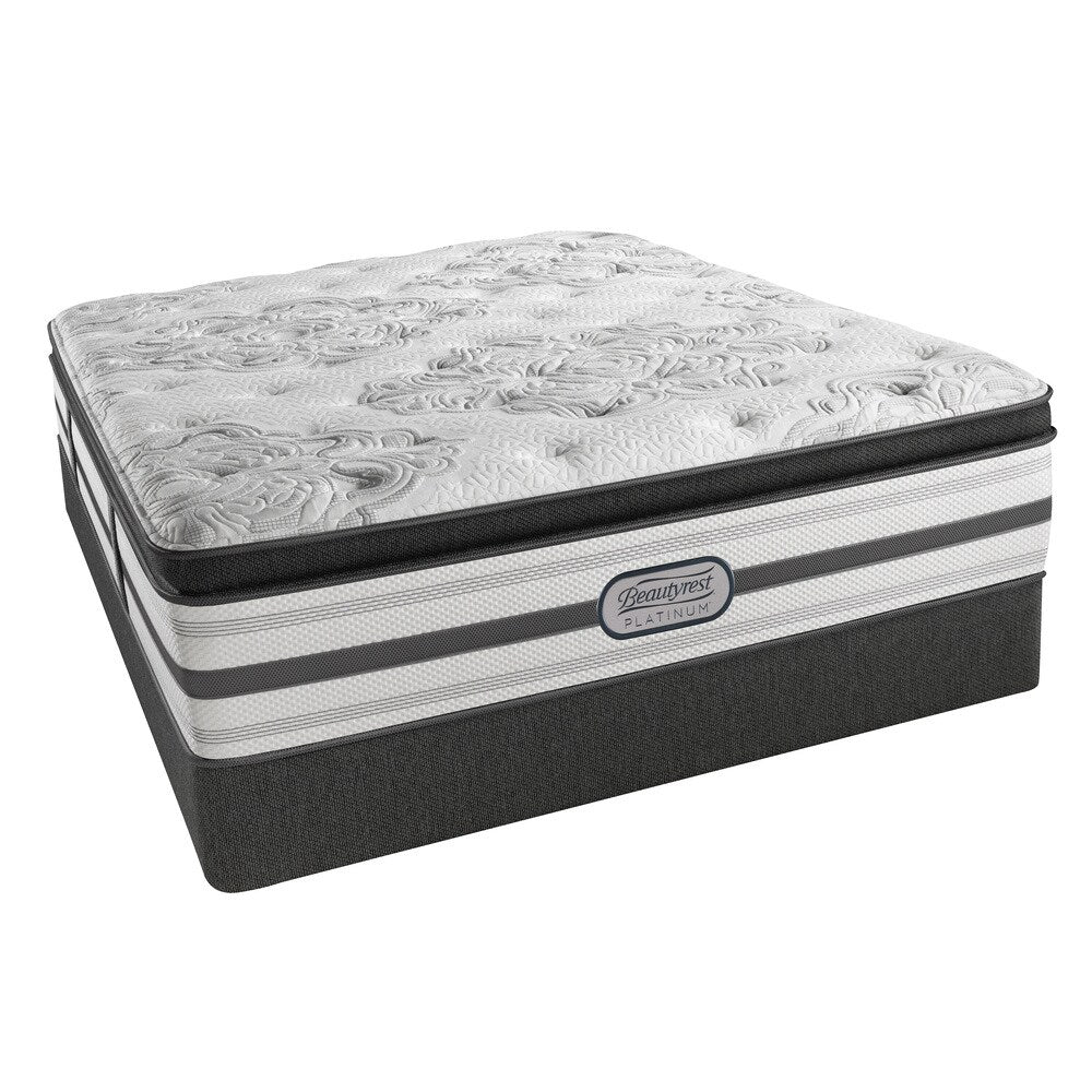 Ensemble matelas double Beautyrest Platinum Angelica de luxe ferme à plateau-coussin de 14,5 pouces