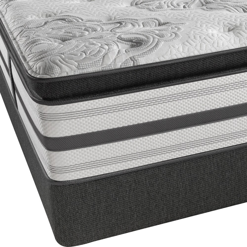 Ensemble matelas double Beautyrest Platinum Angelica de luxe ferme à plateau-coussin de 14,5 pouces
