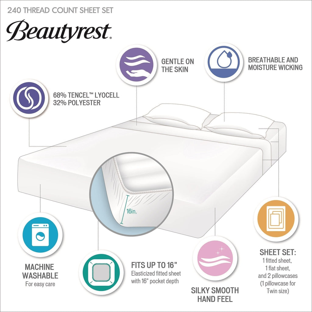 Ensemble de draps Beautyrest en mélange Tencel Lyocell