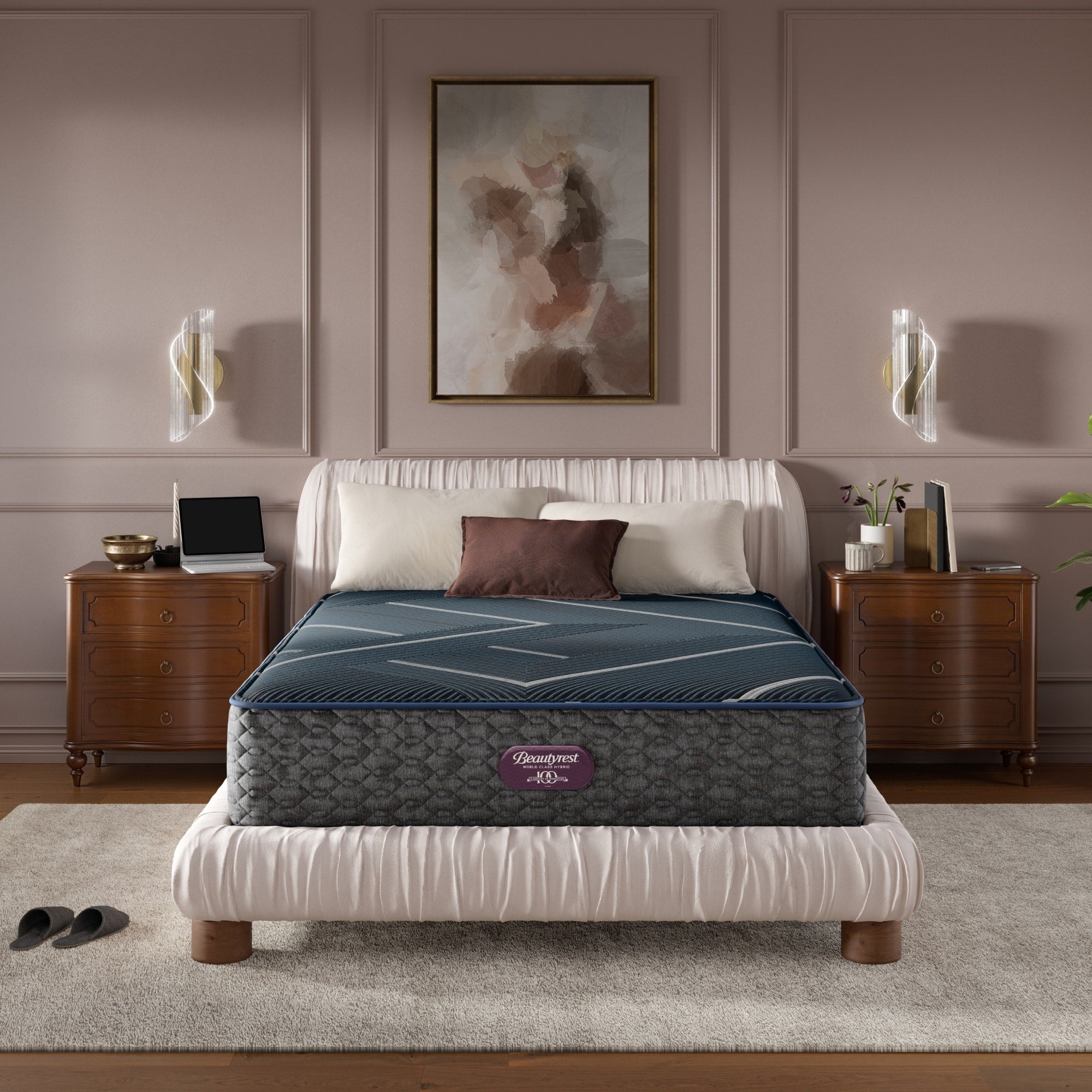 Matelas hybride ferme Beautyrest World Class Level Four - Bleu foncé