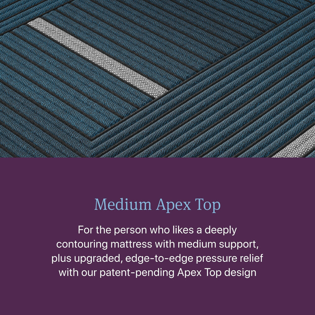 Matelas hybride Beautyrest World Class Level Four Medium Apex PillowTop - Bleu foncé