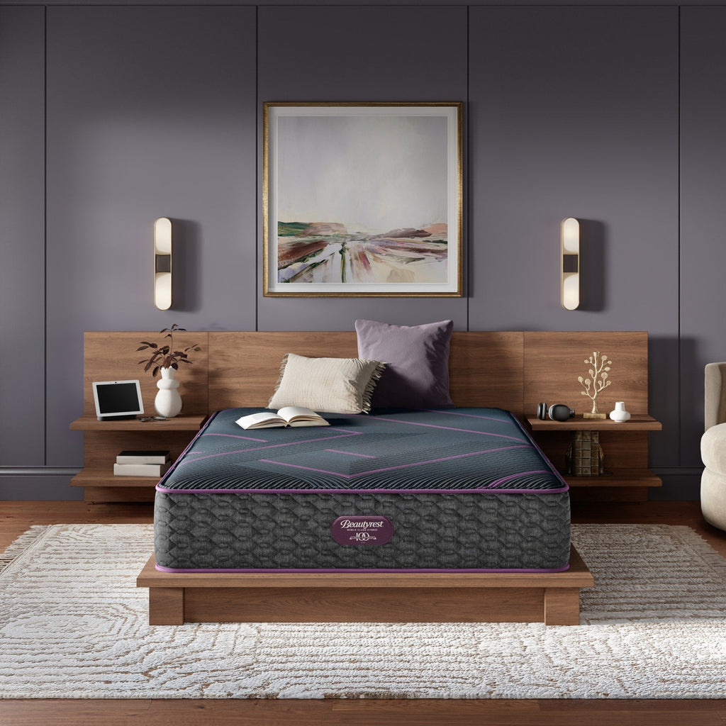 Matelas hybride Beautyrest World Class niveau trois de taille moyenne - Bleu foncé