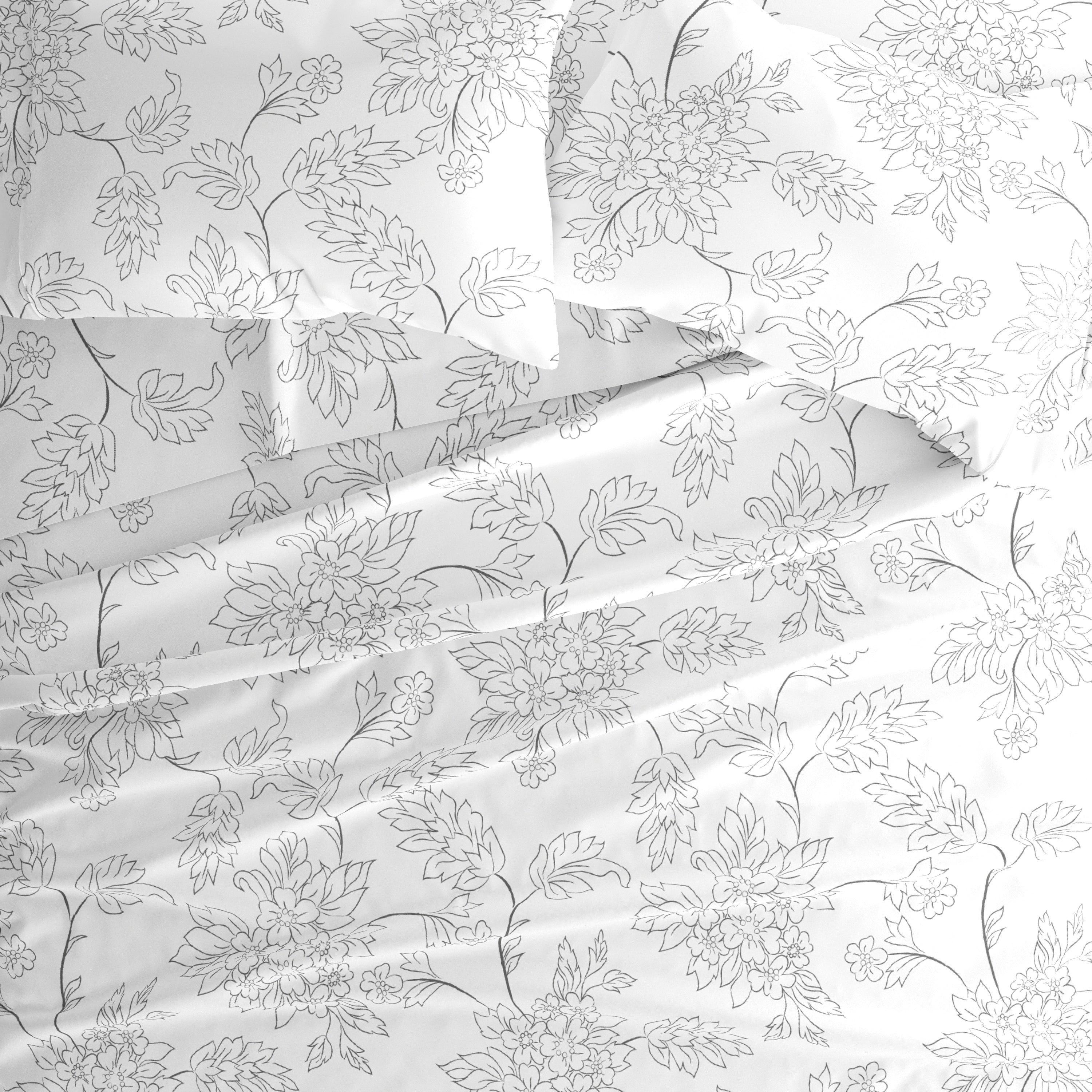 Parure de lit 4 pièces Becky Cameron à imprimé double brossé et poche profonde