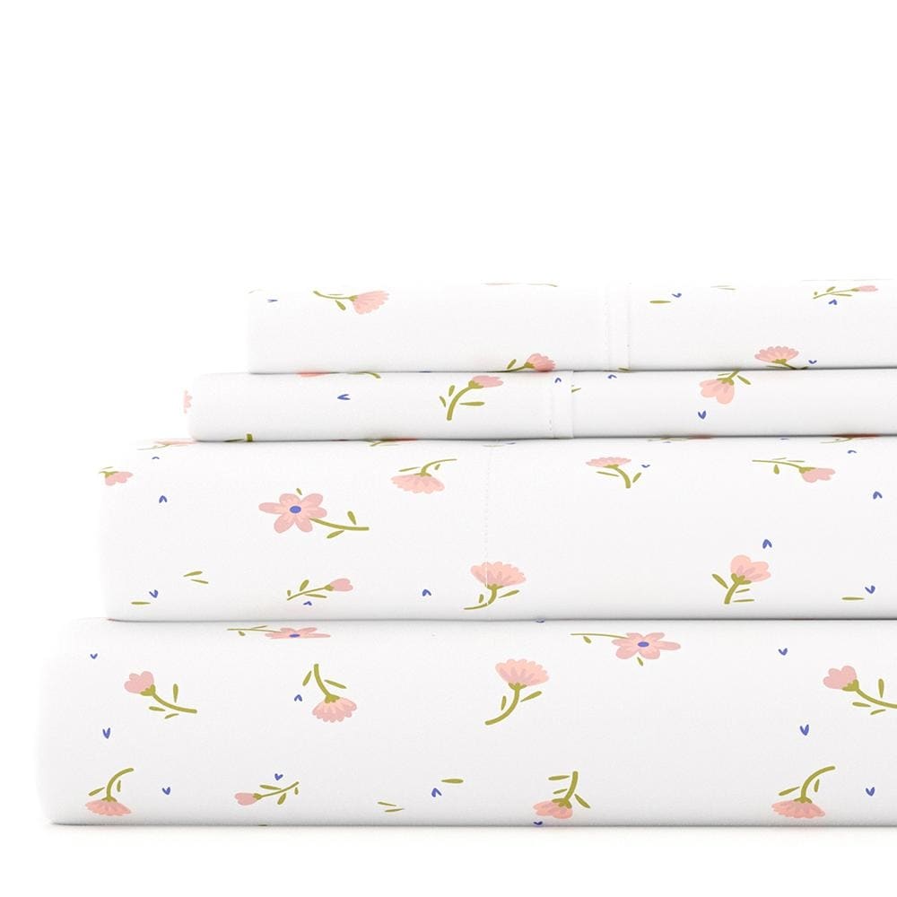 Parure de lit 4 pièces Becky Cameron à imprimé double brossé et poche profonde