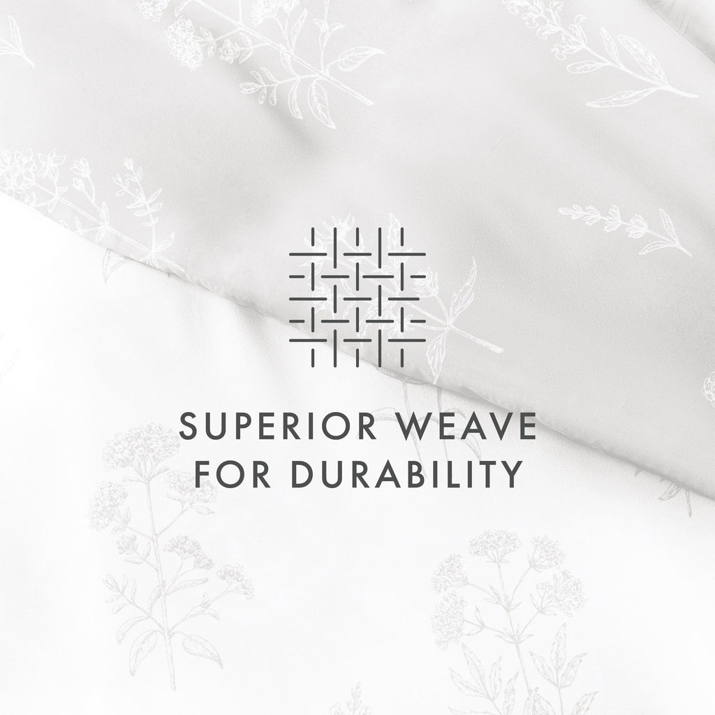 Parure de lit réversible 3 pièces à motif floral botanique ultra doux Becky Cameron