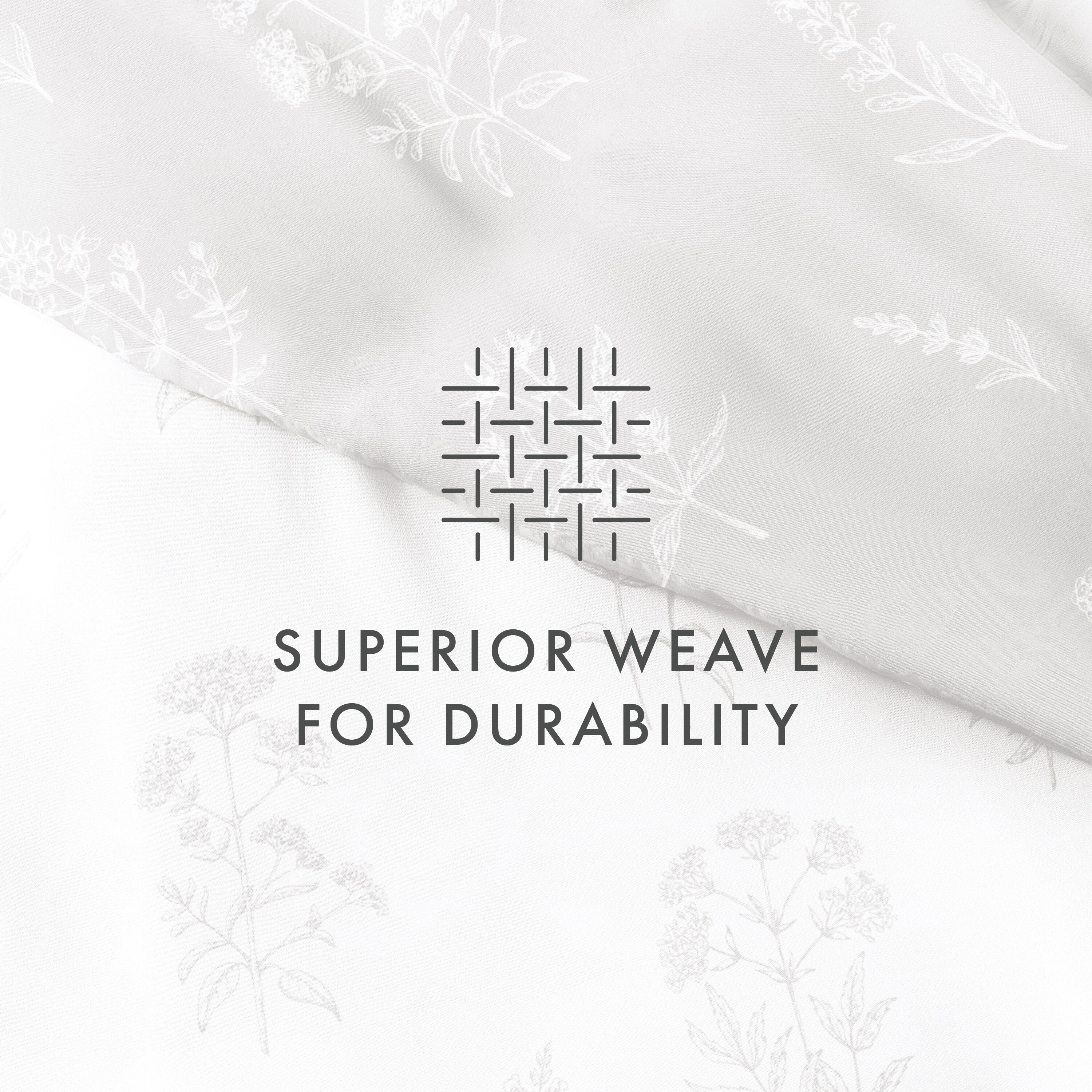 Parure de lit réversible 3 pièces à motif floral botanique ultra doux Becky Cameron