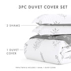 Parure de lit réversible 3 pièces à motif floral botanique ultra doux Becky Cameron