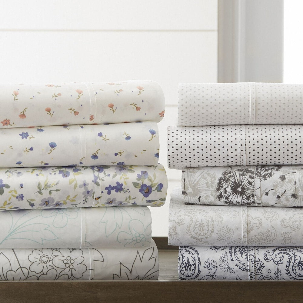 Parure de lit 4 pièces Becky Cameron à imprimé double brossé et poche profonde