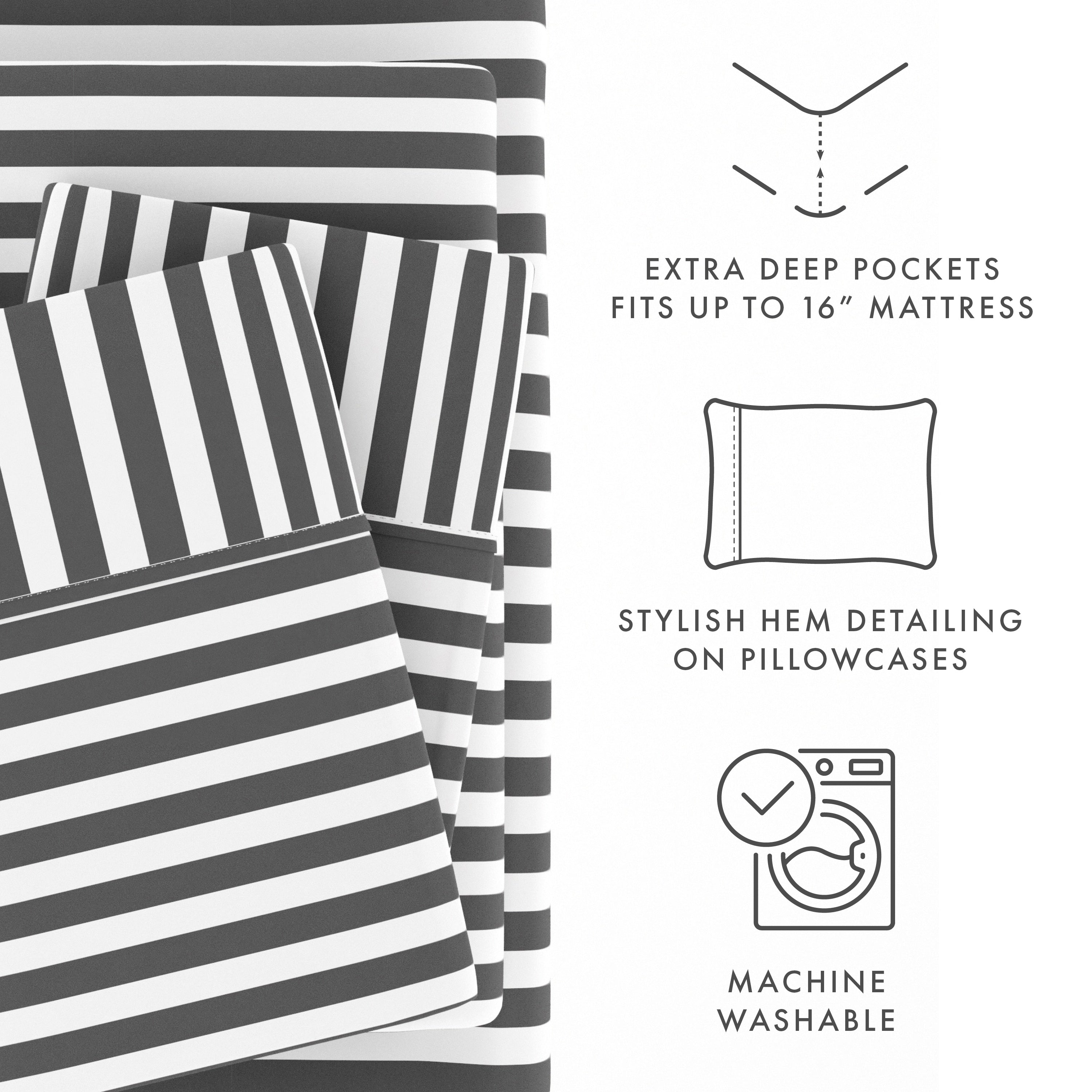 Parure de lit 4 pièces à poches profondes et ultra douce Becky Cameron