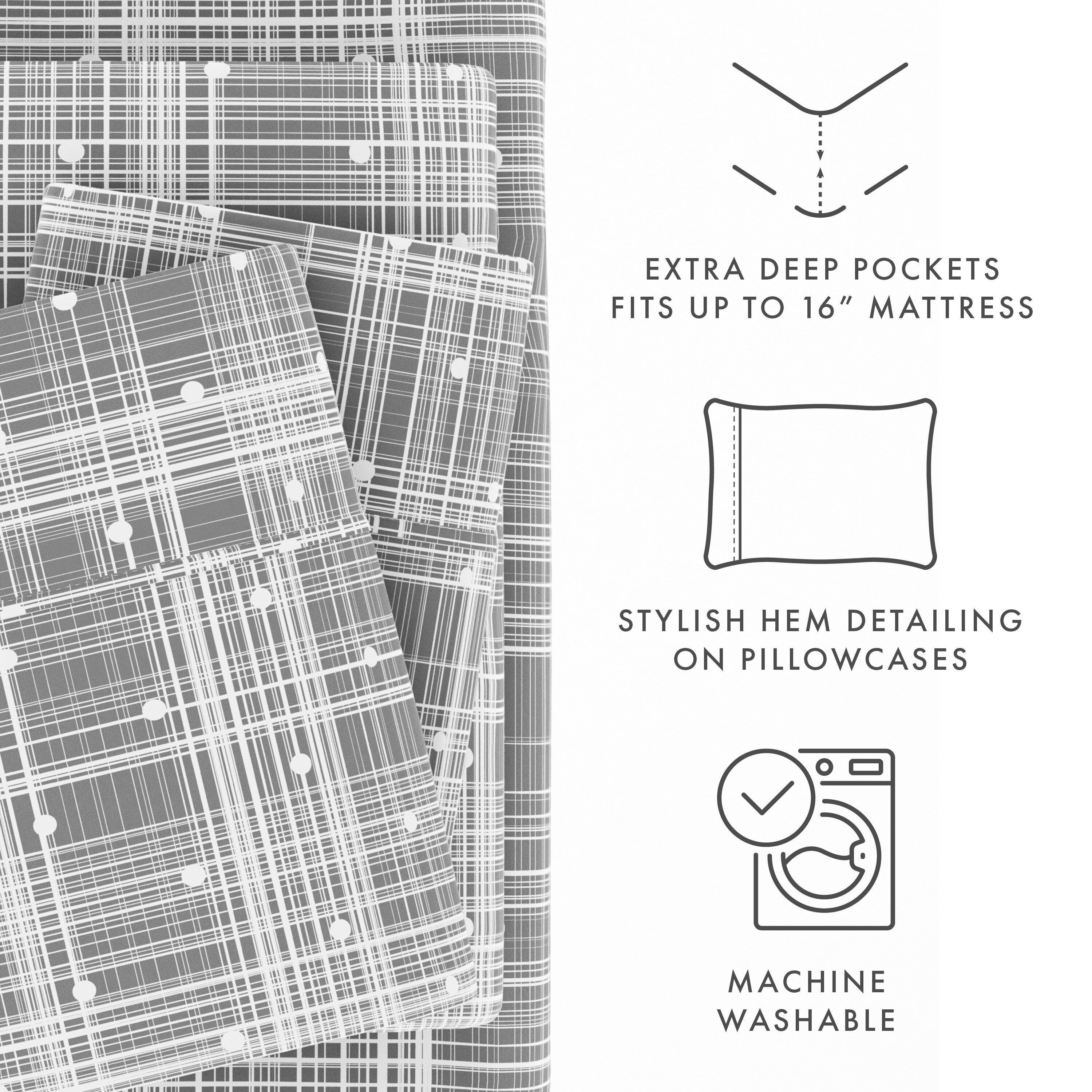 Ensemble de draps à poche profonde ultra doux imprimé Becky Cameron 4 pièces