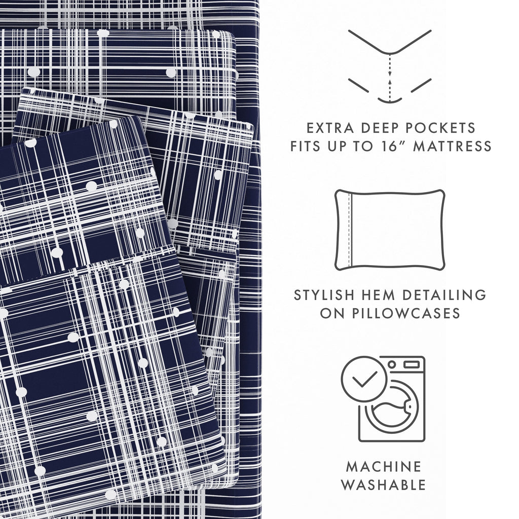 Ensemble de draps à poche profonde ultra doux imprimé Becky Cameron 4 pièces