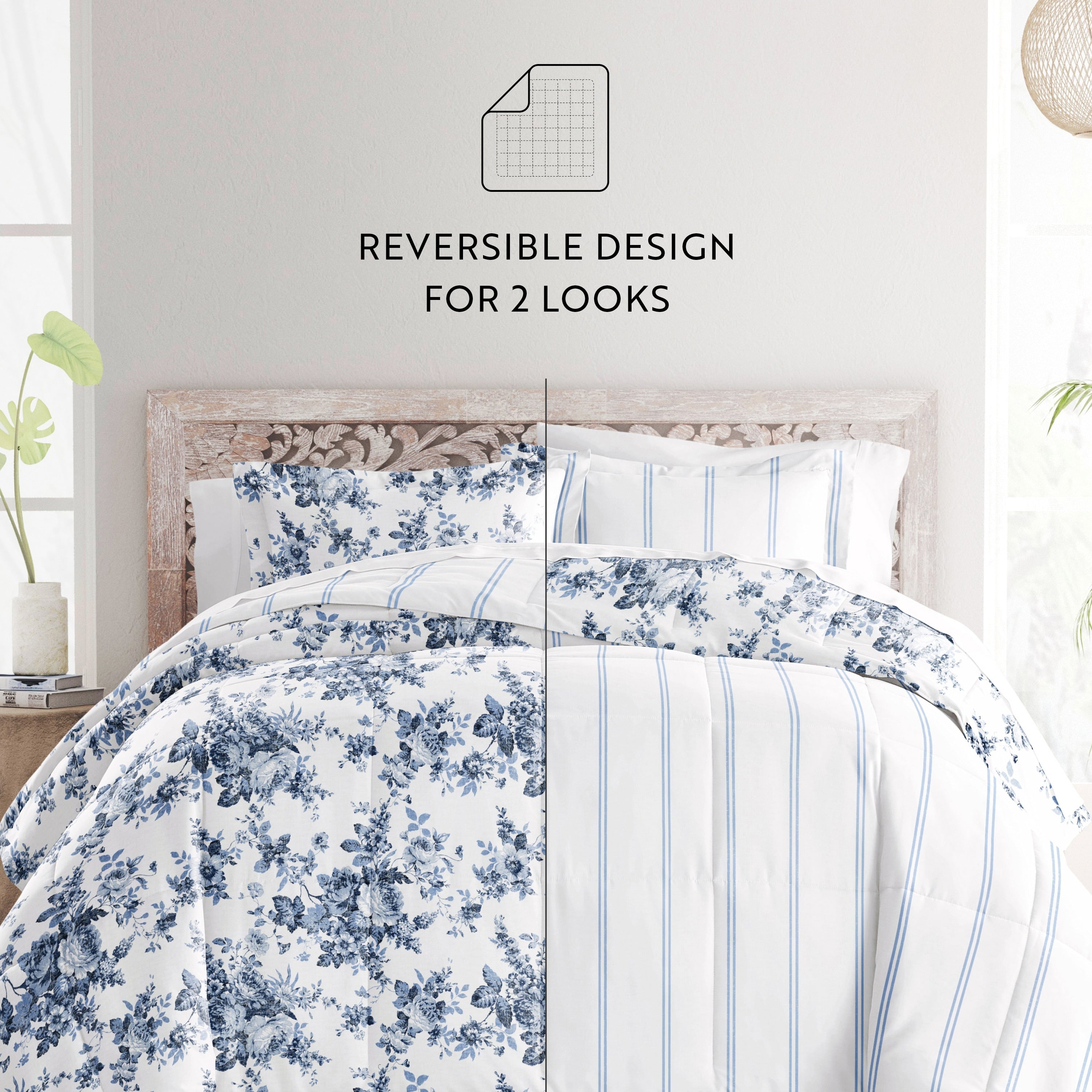 Parure de couette réversible à motif chou rose de Becky Cameron