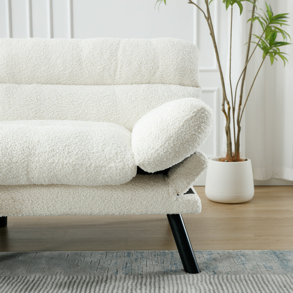 Meubles de chambre à coucher, meubles de salon, canapé avec coussin épais, canapé-lit, canapé-lit avec pieds en métal.