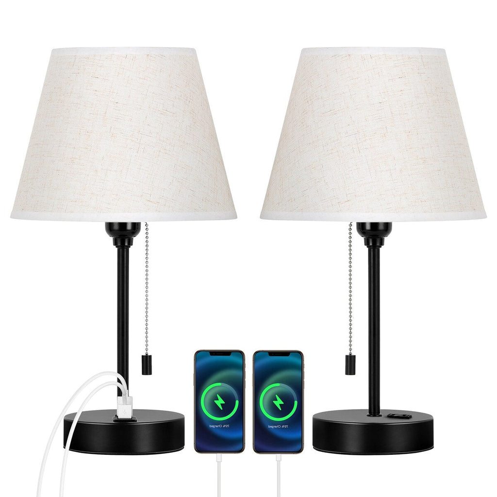Lot de 2 lampes de chevet avec ports USB - 2 pièces