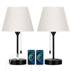 Lot de 2 lampes de chevet avec ports USB - 2 pièces