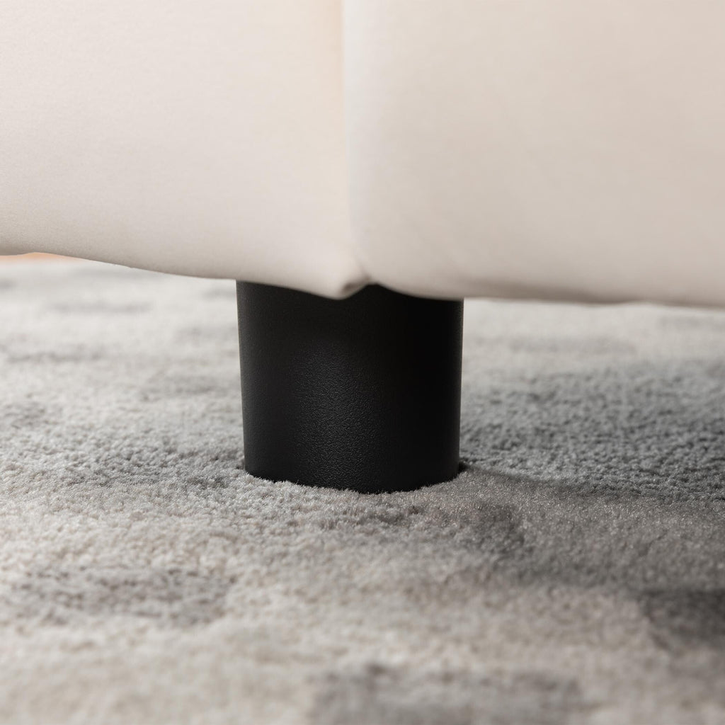 Canapé 3 places beige 102.34 avec taie d'oreiller et dossier amovibles pour le salon