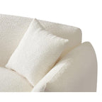 Canapé en tissu bouclé beige 102,36'' avec oreillers et coussin épais