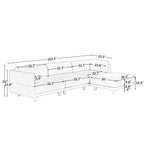 Canapé sectionnel beige en polyester en forme de L de 102,4 po avec repose-pieds réversible, coussins épais et pieds en plastique résistants