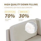 Canapé sectionnel 3 places en polyester beige de 102,4 po avec repose-pieds réversible