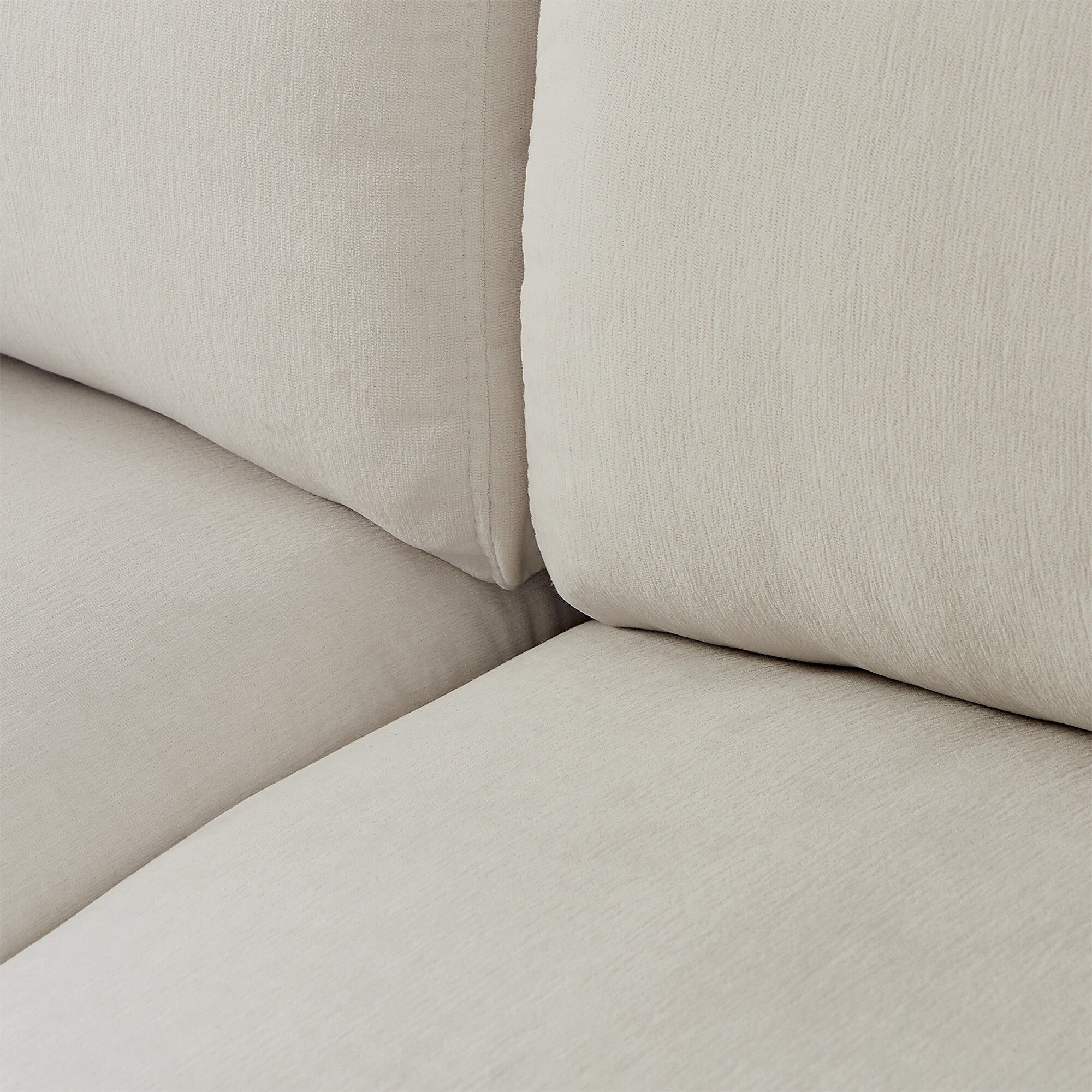 Canapé 3 places en L beige 102,4 pouces en polyester avec repose-pieds réversible, coussins épais et pieds en plastique résistants