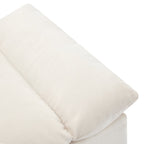 Canapé 3 places beige 119,5" en polyester avec 2 rangements et pieds en bois d'hévéa pour le salon