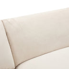 Canapé 3 places beige 119,5" en polyester avec 2 rangements et pieds en bois d'hévéa pour le salon