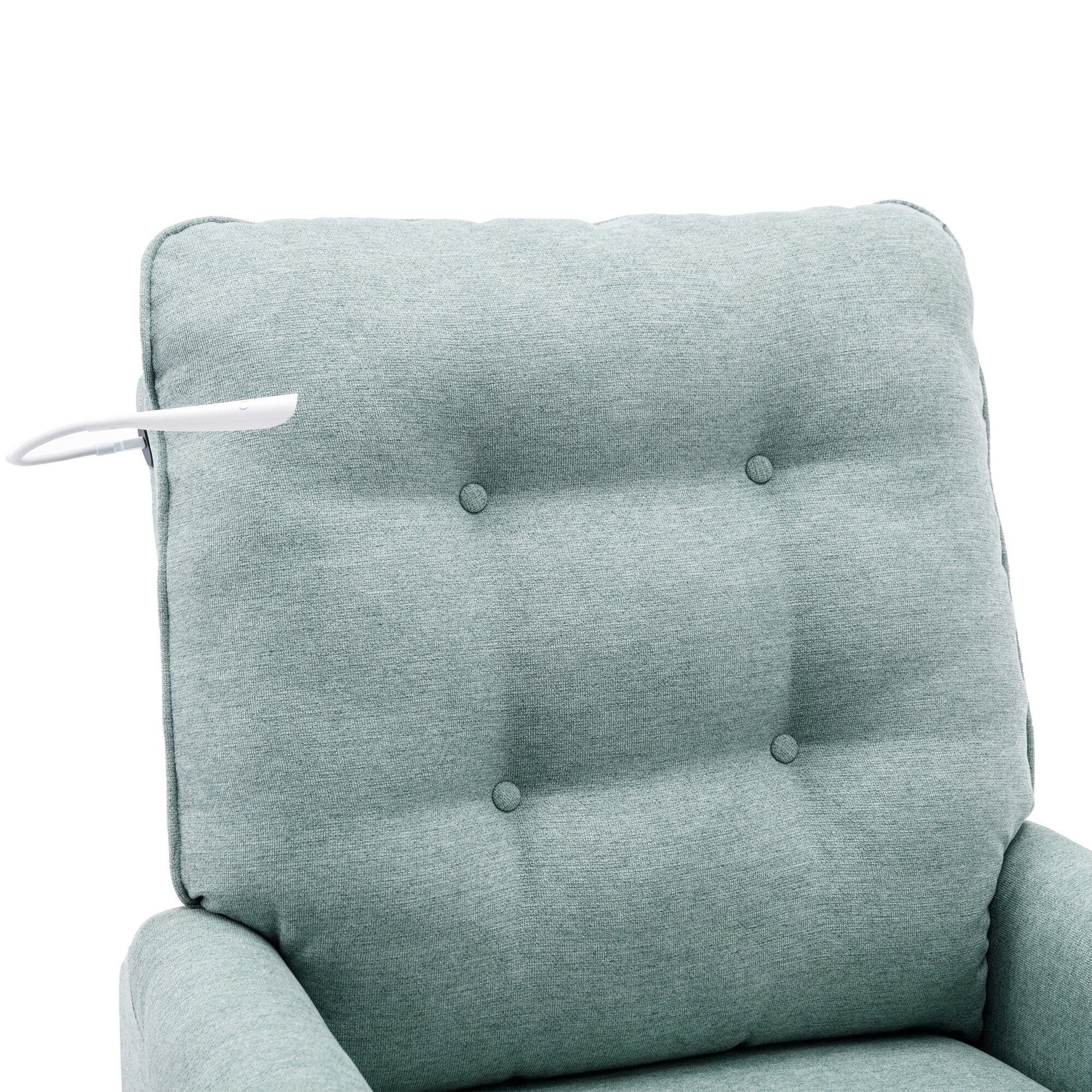 Fauteuil inclinable pivotant à 270° beige avec ports USB, base basculante, poche latérale et lampe tactile pour salon/chambre